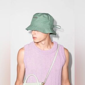 JACQUEMUS Le Bob Gadjo Cotton Bucket Hat in Green